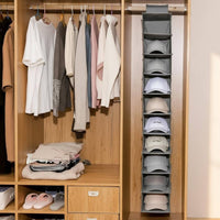 10 Layer Hanging Storage Bag Easy to Reach Hanging Hat Organizer for Closet