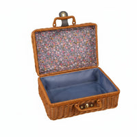 Vintage Design Suitcase With Handle Wicker Gift Box Handmade Look