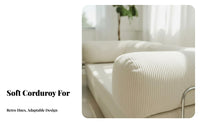 Removable and cleanable Cover configurable Corduroy Sofa Small Space space-efficient Living Room Furniture Retro Design Home Seating Wabi-Sabi Aesthetic for Apartment Dwellers, Young Adults, Students, Lounge Area, Bedroom