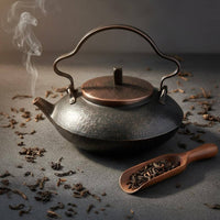 Hand-Forged Kettle Fitted Lid Kitchen Vessel Arched Handle for Water Heating