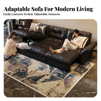 Cumulus Couch Italian aesthetic L-Shaped Couch with Ottoman Minimalist Aesthetic Sofa for Apartment Dwellers, Homeowners, Home, Lounge Area