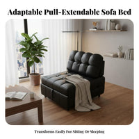Multi-Functional Pull-extendable Single Bed Extendable Frame Pull-extendable Sleeper Armchair Padded padding Space-Saving Furniture Adjustable Backrest for Overnight Guests, Apartment Dwellers, residents, Small areas, Living Room, Bedroom, Home Office