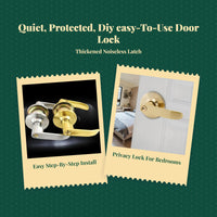 round Door Knob, Privacy Lock, Keyed Entry, Universal Interior Bedroom Door Handle, sturdy, Easy Installation