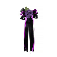1 Piece Suction-cup Artificial Rose Car Ornament Ribbon Bow Decoration Hanging Floral Accessory Elegant Satin Suitable for Wedding Procession Car Mirror Car Door Handle