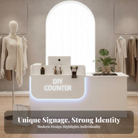 Retail Checkout Counter Modern Ier Counter Sturdy Construction Payment Station Spacious Storage Easy to Clean Suitable for Clerks Receptionists Boutique Lobby