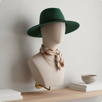 Wall-Mounted Mannequin Bust Textile-Covered Hat Display Head Polyurethane