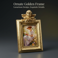 Resin Photo Decor Set, Antique Baroque Photo Frame Decor, European Retro Aesthetic Wall Hanging, Dec - Image 2