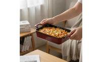 Speckled Baking Dish with Handles Microwave-Safe Ceramic Baking Dish Easy to Clean Bakeware Sturdy for Couples
