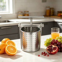 Manual Juice Press Stainless Steel Juice Press Compact Juicer with Metal Strainer for Home Cooks