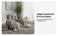 Fold-Expandable Floor Couch Space-Saving Adjustable Sleeper Loveseat Soft Cushioning High-Density Foam Filling for Bay Window