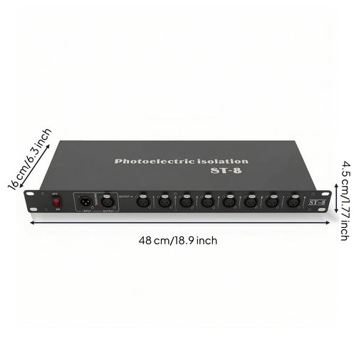 DMX512 Signal Splitter Amplifier Distributor DMX512 Signal Splitter Amplifier Rackmount Slimline for Lighting Technicians