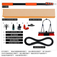Solar Panel Cleaning Brush with Telescopic Pole and Water Flow for Photovoltaic Panels
