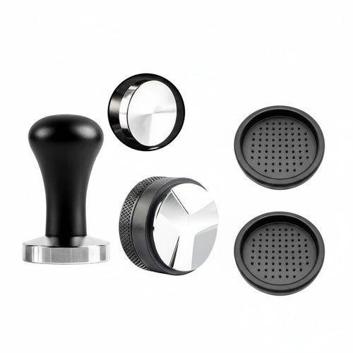 4 Pieces Smooth Handle 58 Mm Tamper Metal Base Tamper and Distributor Kit