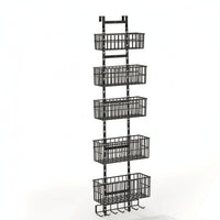 Over the Door Organizer with Hooks Space-Saving Hanging Storage Rack with Baskets Heavy-Duty Back-of-Door Storage Organizer for Pantry