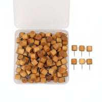 Natural Wood Pushpin Kit Multi-Purpose Decorative Map Tacks With Storage Box