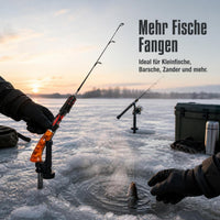 Portable Flat-Tail Ice Fishing Rod with Large Guide Ring