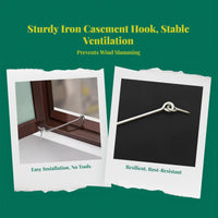 Window Hook, Iron Wind Brace, Stable Sliding Window Stay, Easy Installation, Adjustable, Home Office