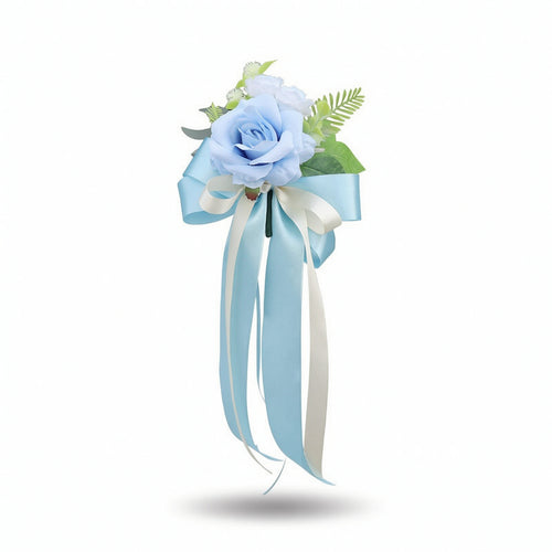 Bridal Car Flower Decoration with Ribbon Lightweight Ornament Reusable
