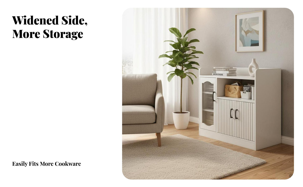 Multi-Functional Kitchen Buffet Cabinet Ample Storage Space Modern Tea Cabinet Large Capacity Dining Room Credenza Versatile Use for New Homeowners, Apartment Dwellers, Families, Home