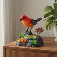 Sound Activated Chirping Bird Ornament Interactive Toy Fun Electronic Pet Speech Mimicking for Kids, Tabletop Display