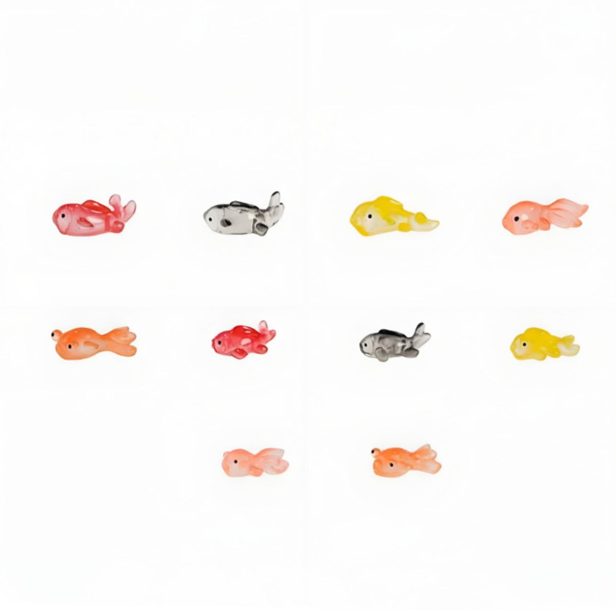 Koi Fish Lotus Leaf Resin Miniature Aquarium Decor