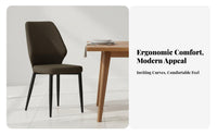 Faux Leather Side Chair Italian Design Upholstered Accent Chair Padding Ed Seat Ergonomic Backrest for Hotel, Kitchen