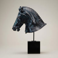 Horse Head Sculpture Antique-Inspired Horse Head Statue Retro for Living Room