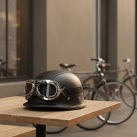 Retro Half Shell Helmet Adjustable Chin Strap Safety Gear Breathable