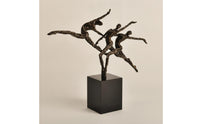 Dancer Sculpture with Marble Base Artistic Decorative Accent Luxury for Entryway