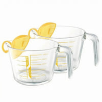 2 Pieces Strainer Cup Set Pouring Spout Liquid Measuring Cups Wide Mouth