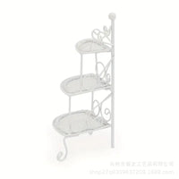 微缩食玩铁艺置物架三角架子1:12分娃娃屋迷你花架玩具模型娃娃屋