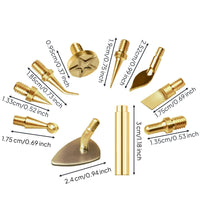 Hot Carving Set Metal Tips Hot Carving Tip Set Melt Melting Fire Etching Kit for Workshop