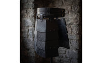 Medieval-Style Fauld PU Leather Tassets Segmented Waistband with Skirt Plates Riveted for Cosplayers, Larpers, Cosplay, Costume Parties, Theater Performances