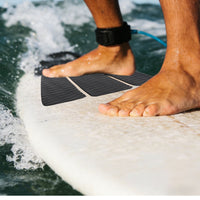 3 Pieces Surfboard Traction Pad Textured SUP Traction Pad EVA Foam Decking Sheet Cutout Center Water Sports Accessory Black