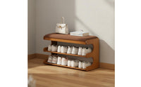 Space Saving Entryway Shoe Bench with Cushion Multi-Functional Shoe Rack Bench Sturdy Construction Home Furniture Large Capacity for Hallway
