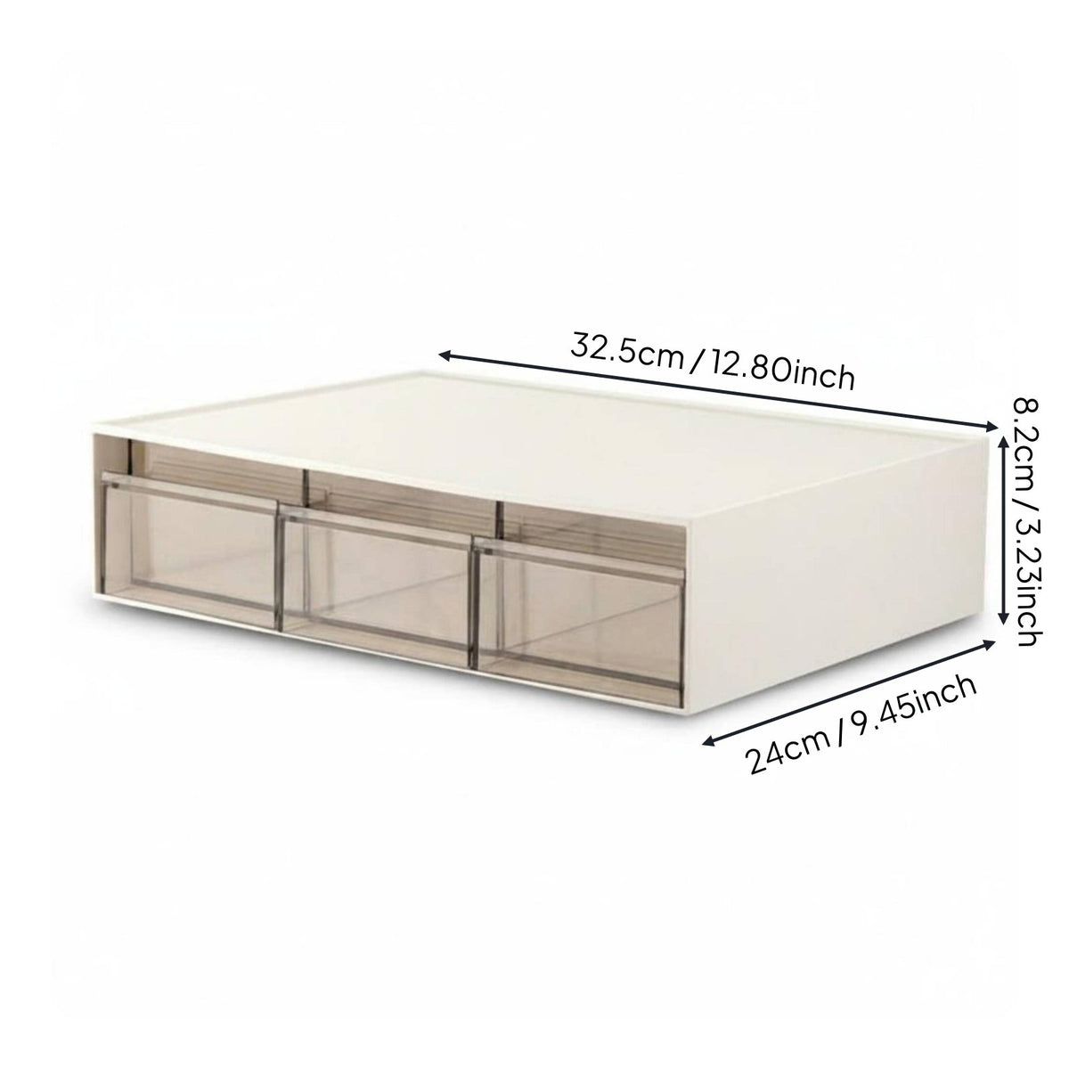 Desktop Document Cabinet Integrated Handles Stackable Storage Box for Dorm Room