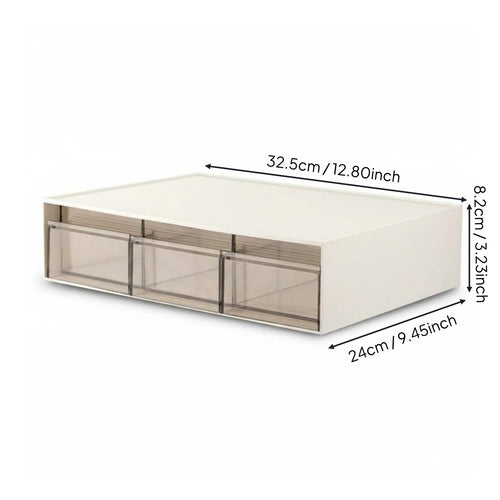 Desktop Document Cabinet Integrated Handles Stackable Storage Box for Dorm Room