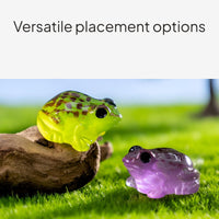 Luminous Mini Frog Resin Figurines for Aquatic Decor