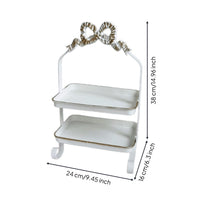 Two-Tier Tray Rack Iron Snack Rack Easy Access for Dessert Table, Entryway