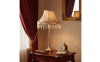 European Regal Lighting Design Shade Retro Design Beaded Textile Lampshade Floral Pattern Lighting Accessory for Bedroom, Living Room