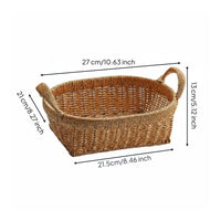 Woven Fruit Tray Multipurpose Rattan Basket Tray Multiuse for Living Room