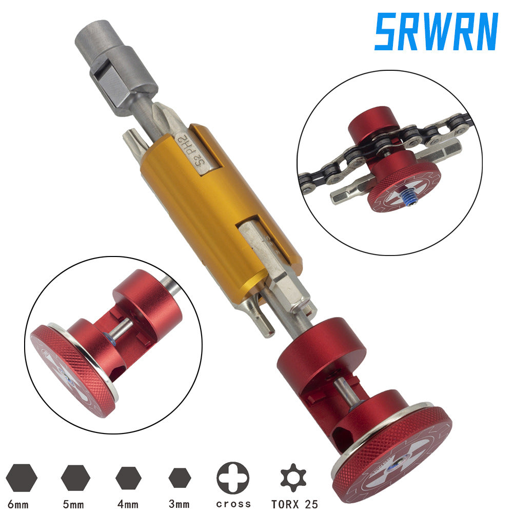 SRWRN Hidden Bicycle Multi-tool with Chain Breaker and T25 Torx Wrench
