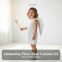 3 Pieces Angel Pinions Luminous Headband and Spellbinding Rod Set Layered Feathers Feather Angel Costume Kit Lightweight Feather Pinions Costume