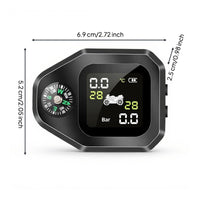 Motorcycle Tire Pressure Monitoring System, Cordless, LCD