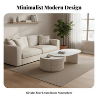 2 Pieces Nesting Coffee Table Set Modern Minimalist and design Living Room Furnishing Space-Saving Easy Assembly for Lounge Area