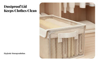 Stackable Textile Drawer Transparent Lid Stackable Sliding Basket Foldable