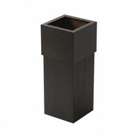 Square Wooden Waste Container Boxy Wood Wastebasket Rustic Design