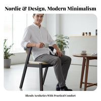 Z-Shaped Side Chair Sturdy Wood Construction Seating Furniture Nordic Design Ergonomic Spine Supportrest for Dining Room, Cafe
