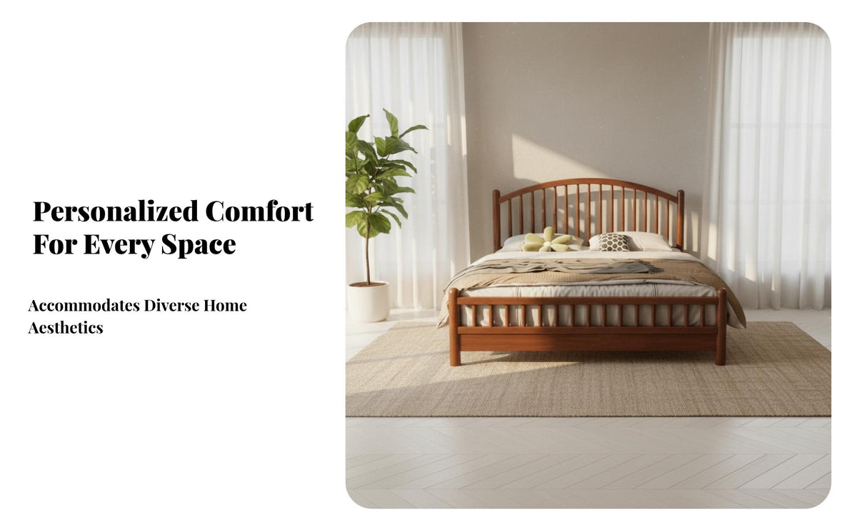 Nordic design Queen Size Spindle Frame contemporary minimalist Design Spindle Headboard Frame Minimalist Aesthetic Bedroom Furniture durable Construction for Newlyweds, partners, Homeowners, Apartment, Guest Room, Rental Property