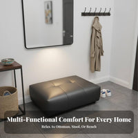Square Block Stool Minimalist Design Upholstered Cube Seat connectable Padded Top for Bedroom, Home Office